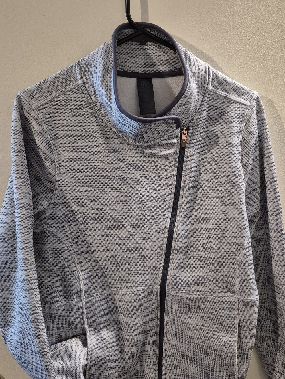 adidas Women's Heather Gray Asymmetrical Zip Utility Jacket